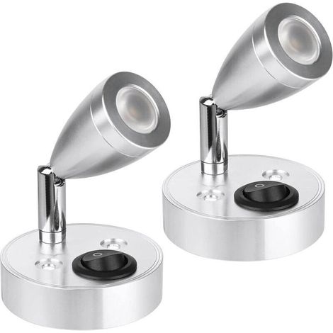 Lampe de lecture spot LED 12 V, 3 W pour intérieur de camping-car, lampe murale de chevet rotative à 180°, lumière chaude 3000 K pour camping-car, camping-car, caravane, bateau (2 pièces)-RAPANDA