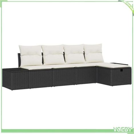 Ensemble canapé de jardin 5 pcs - FAF EICY - Modulable - Polyrotin - Coussins d'extérieur déhoussables - Anti-UV (1/5)