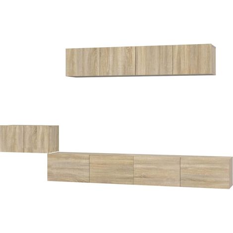 Maison Exclusive - 5-tlg. TV-Schrank-Set Sonoma-Eiche Holzwerksto (1/5)