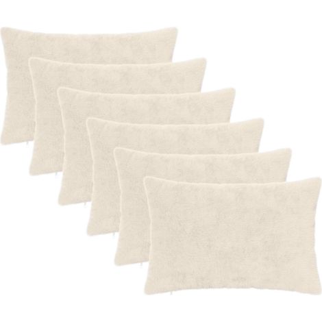 Housse de coussin 6 pc HEERLEN Blanc 50 x 75 cm vidaXL