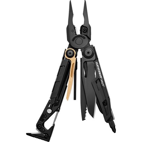 Leatherman MUT® Negro – Herramienta Multiusos Militar con Funda MOLLE, 16 funciones, navaja 420HC, alicates, martillo y destornillador (1/5)