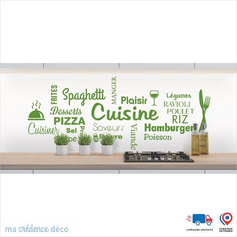 Crédence : Cuisine et repas 1 - Couleur Vert jaune - Alu composite - 60 - 120 (1/3)