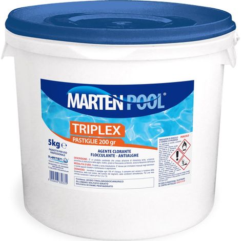 5KG CLORO - Triplex Multiazione 3 in 1 - IN PASTIGLIE DA 200GR PER PISCINE PISCINA (1/3)