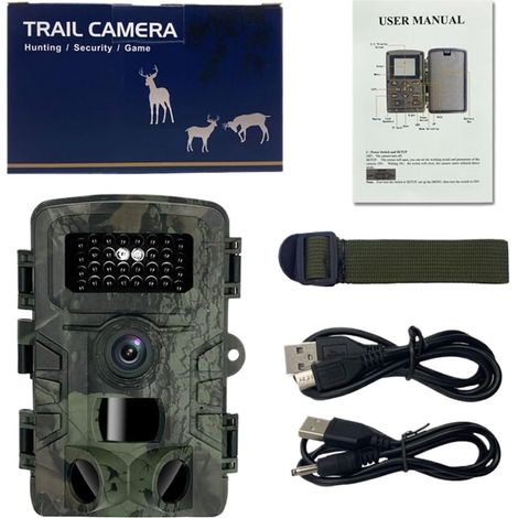 Caméra Faune Sauvage Caméra De Surveillance Multifonction for Chasse en Plein Air, Observation des Animaux, Étanche IP66, Affichage 2.0 Pouces, 12 Langues Surveillance Fiable Précise (1/5)