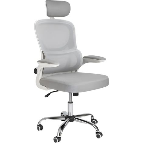 Sedia da Ufficio Ergonomica Grigio Schienale e Braccioli Regolabili (1/4)