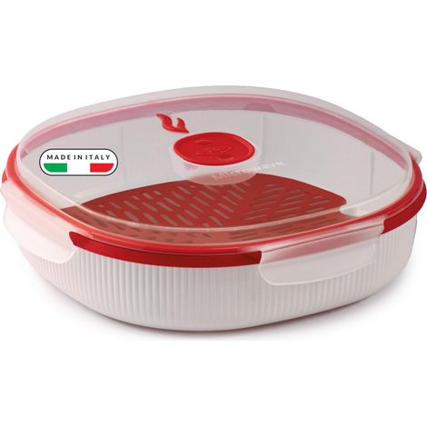 Snips Cuiseur Vapeur Micro-Ondes 2 L, Boîte Alimentaire avec Panier Interne, pour Légumes, Poisson, Viande et Pommes de Terre, Lave-Vaisselle, 24,5 x 24,5 x 7 cm (1/5)