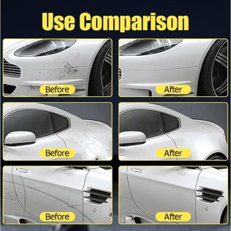 Crème de réparation d'efface rayures profondes pour voiture, 2 pièces, élimine les rayures de carrosserie, modèle efficace pour retouches auto (1/5)