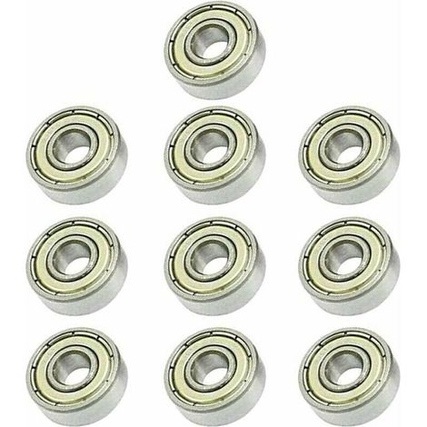 10 Stück 606ZZ Rillenkugellager 6 x 17 x 6 mm, Miniaturkugellager mit doppelter Metallabschirmung, geeignet für Skateboard-Kugellager, silber (1/5)
