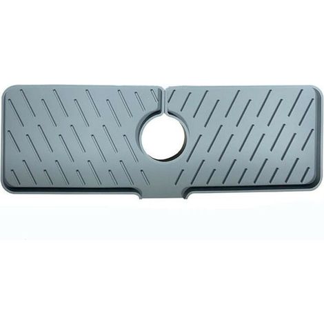 Tapis De Robinet,Tapis Pour Robinet De Cuisine,Tapis Absorbant Pour Robinet,Tampon De Vidange D'éVier,Tampon De Vidange De Qualité Alimentaire (gris foncé) (1/5)