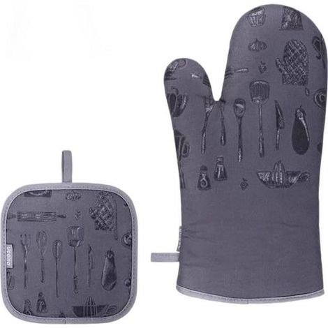 Gants de Four, Gants de Cuisine, Résistant à Chaleur,Maniques pour Four Barbecue Cuisson Manipulation,1 Paire, Rouge (1/4)