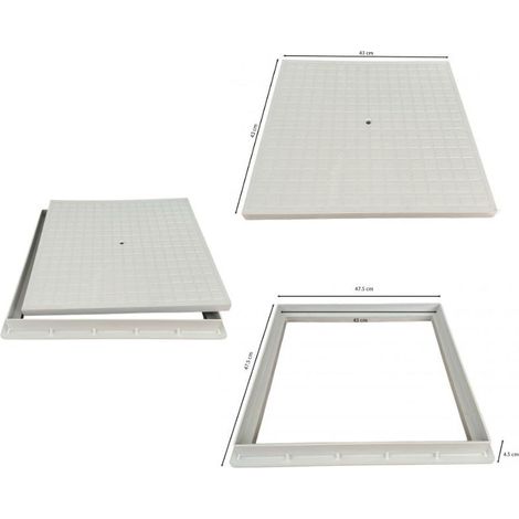 Telaio con chiusino super in pp - con foro (con bullone) : Dimensione - cm 45x45