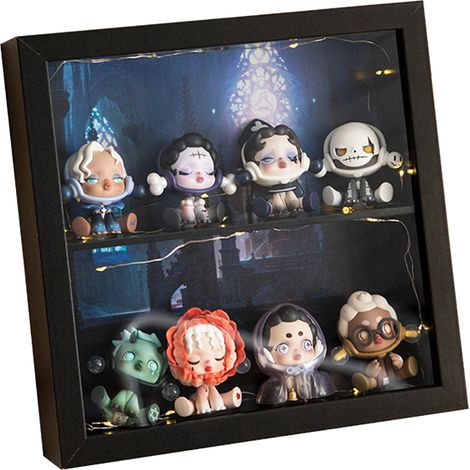 Vitrine pour figurines d'anime, coffret de rangement tridimensionnel épais pour collections de mini-jouets, noir, à une seule cloison
