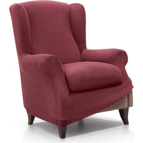 Housse de Fauteuil à Oreilles élastique de 70 à 100 cm Modèle Reale Fuchsia foncé Housse réglable pour Fauteuil à Oreilles Universelle Protecteur en Tissu Jacquard Toucher (1/5)
