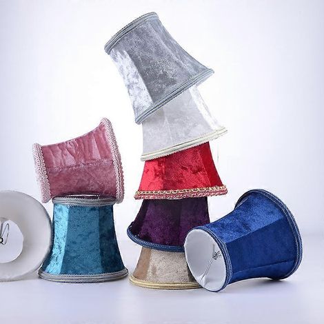 Abat-jour en tissu pour lampe murale - Violet foncé (1/4)