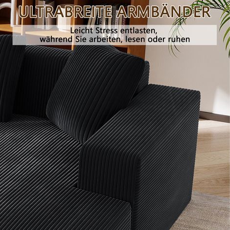 Canapé d'angle nuage en tissu, assise profonde rembourrée avec pouf, ensemble modulaire sans structure rigide pour salon et chambre à coucher (1/4)