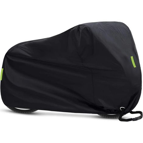 Funda impermeable para motocicleta con tira reflectante, color negro, 200 x 110 x 95 cm.
