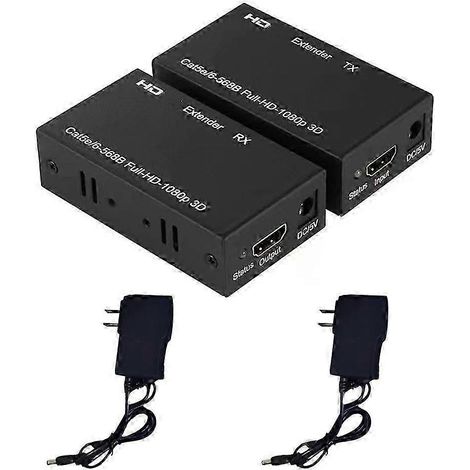 Répéteur de 60 mètres, compatible HDMI RJ45, répéteur réseau 1080p, répéteur LAN CAT56, prise standard américaine, kns (1/5)