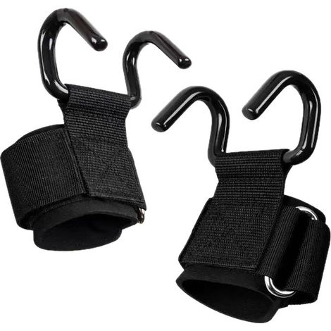Paar Schwerlast-Hebehaken – Tragkraft 272 kg – 8 mm Neopren-Handgelenkpolsterung – Rutschfeste Stahlhaken und verstellbare Nylonbänder – Kreuzheben – Ziehen – 8 mm (1/4)