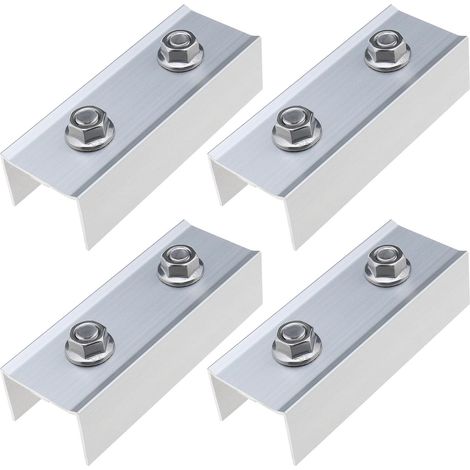 4pcs C-Profile Connecteur Panneaux Solaires PV Rail Connecteur 45 x 30 x 120mm pour Rails PV 40 x 40mm Support de Module Solaire Photovoltaïque pour Montage de Profilés en Aluminium (1/5)