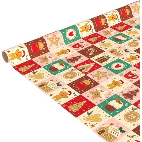 Carta da regalo natalizia con motivi golosi 1000 x 100 cm - Feeric lights & christmas (1/4)