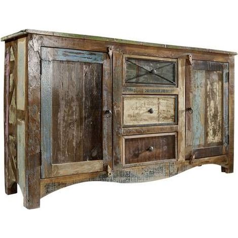 credenza in legno di Legno riciclato 150x38x85 multicolore laccato NATURE OF SPIRIT 05