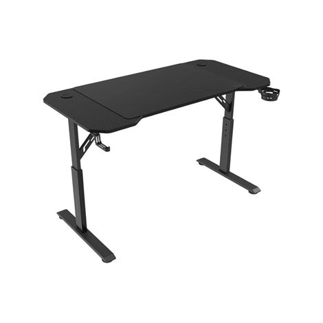 MGD-ERGO120, Mesa Altura Ajustable 3 Posiciones, Superficie Ergonómica, Estructura Metálica, Alfombrilla XXL, Soporte Auriculares y Bebida, Gestión Ca