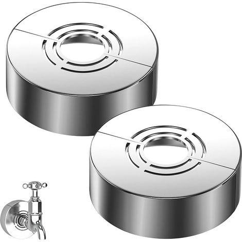 Duscharmatur-Rosette – 2er-Set – Chrom-ABS – 3 verstellbare Größen – Für Bad und Heizung – 62 x 20 mm (1/5)