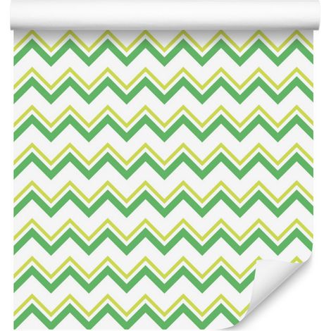 Zickzackmuster-Tapete in Mint, Weiß und Creme für Wohn- und Schlafzimmer, 50 x 1000 cm (1/5)