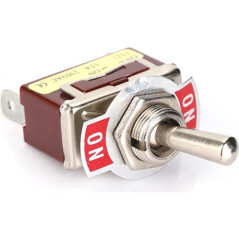 5 Stück 1121 6.3 Schnellanschluss-Wippschalter EIN-EIN, 3-polig, 2 Positionen, 12 mm (1/5)