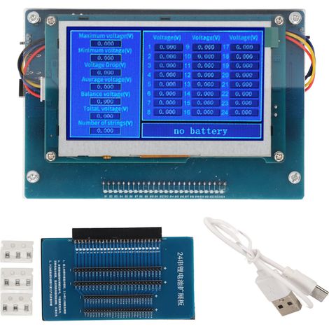 Tester per batterie al litio da 2V-4,5V serie 1-24S con display multifunzione e scheda di espansione, compatibile con modelli da 1 a 24S. (1/5)