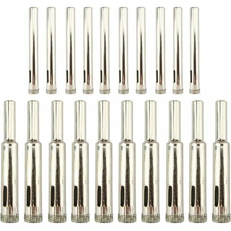 10 Pièces 6mm 8mm Diamant À Tuyau Tuile Marbre Verre Trou Foret Saw pour Céramique Porcelaine Céramique Carreau (6mm + 8mm)