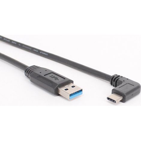 High-speed USB male to Type-C male to Type-C angled connector charging cable for mobile phones and tablets (3.0 to 3.1 male). (1/5)