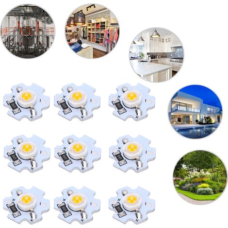 25 pièces de puces LED 5V 1W, haute luminosité 200LM, lumière jaune 588‑590nm pour éclairage DIY et projets personnalisés