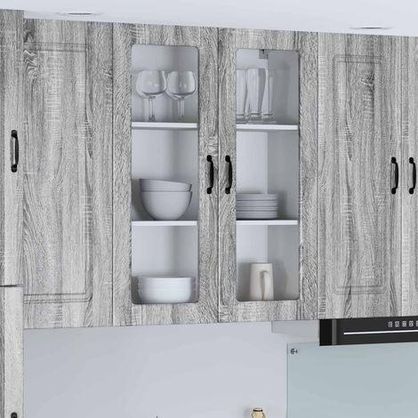 Küchenwandschrank mit Tür Lucca Graues Sonoma 80 x 31 x 100 cm
