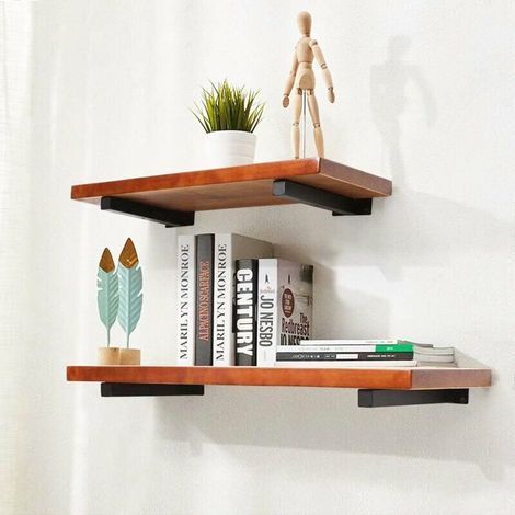 Supports Equerre Etagere 20 cm, Equerre Industrielle Etagere Murale Fixation Invisible Supports Vintage Equerre Murale Equerre Metallique Bricolage Noir avec Vis (2 Pi¨¨ces) (1/3)