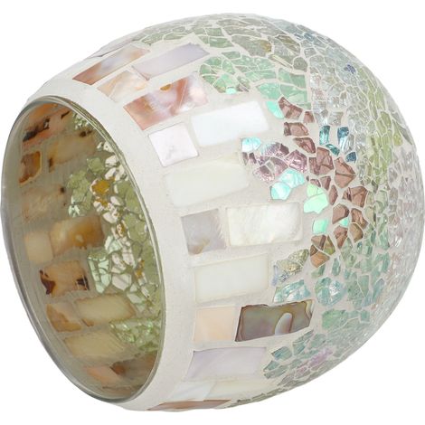 Boule lumineuse en verre soufflé pour bougie chauffe-plat, décoration de table style coquillage translucide (1/5)