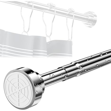 55-85cm tringle rideau sans percage Inox, barre de douche Ferme et extensible, tringle à rideaux télescopique, tringle pivotante Réglable penderie pour Salle de Bain Penderie Cuisine (1/5)