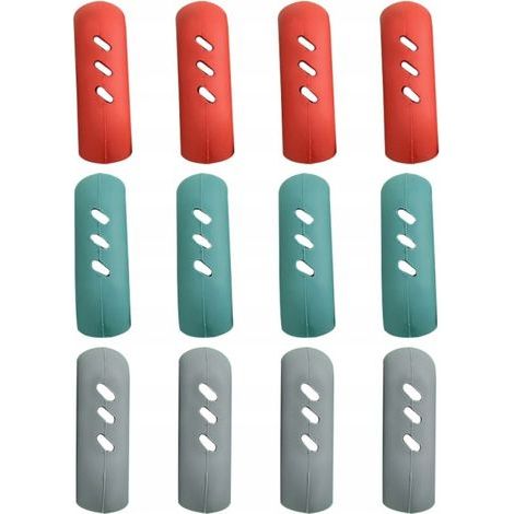 12 poignées de casseroles colorées en silicone antidérapantes (1/4)