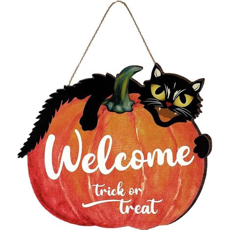 halloween bienvenue signe citrouille plaque de bienvenue décoration halloween tenture murale signe de bienvenue