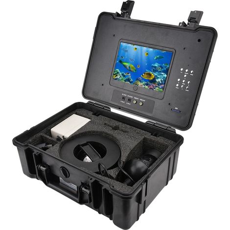 Caméra de pêche sous-marine 7 pouces avec rotation 360°, DVR intégré et câble de 20 mètres, prise AU (1/5)