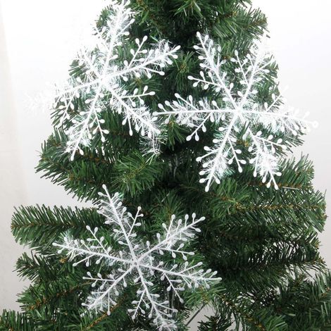 Guettes De Noël En Plastique - Flocons De Neige Blancs - Pour Arbre À Noël Et Guirlandes - Lot De 3 (1/5)