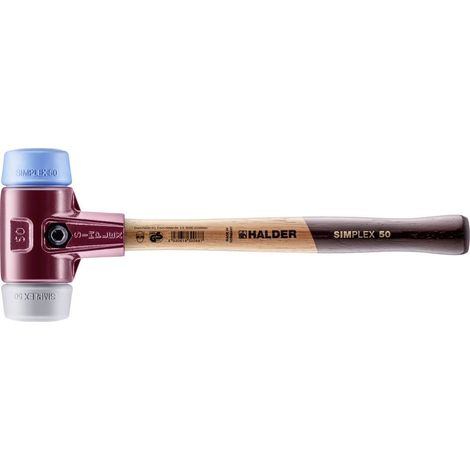 Mazza HALDER SIMPLEX morbida in TPE / gomma con corpo in ferro malleabile e manico in legno - D=50 mm - 3013.050