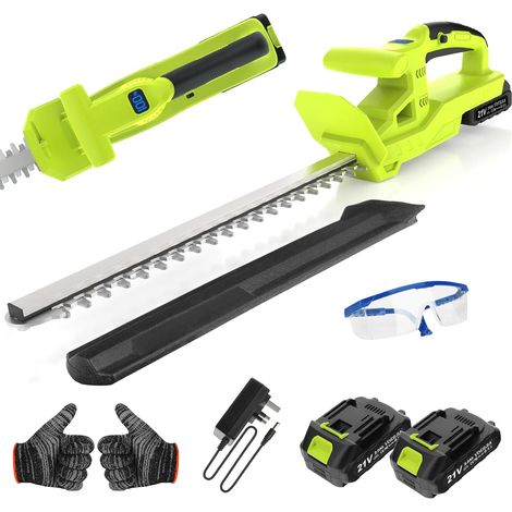 Taille Haie Batterie 21V, Taille-Haie Électrique sans Fil avec 2×2000mAh Batteries, Moteur 750W, Lame Double 50cm, Coupe Branche Électrique, Cisaille Haie pour Jardin et Arbustes (1/5)