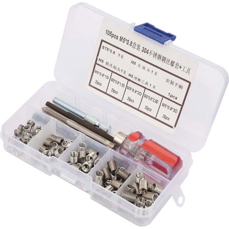 Kit de réparation de filetage en acier inoxydable (105 pièces) : manchons et inserts (M50,8). (1/5)