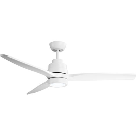 Parrot Uncle Deckenventilator mit Fernbedienung 132 cm, 3 Flügel, leiser DC-Motor, 24 W LED, dimmbar, 6 Geschwindigkeiten, Sommer-/Winterfunktion, Weiß