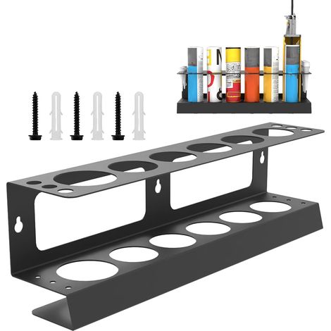 Support pour tube de graisse – Support de rangement pour garage, magasin Cadre en métal robuste avec plusieurs emplacements, support mural ou design de banc pour équipement et entretien industriel (1/5)