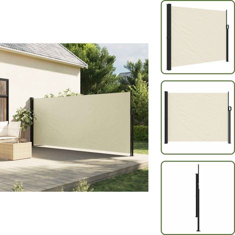 Seitenmarkise Ausziehbar Creme 160x600 cm - Seitenmarkise - Gartenschatten - Sonnenmarkise - Balkonmarkise - Terrassenmarkise