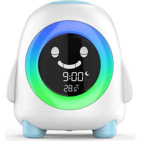 Réveil pour enfants, horloge numérique à motif dessin animé avec veilleuse LED et lumière de réveil, 7 options de changement de couleur. (1/5)