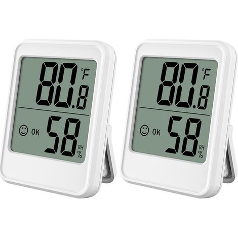 Thermomètre et hygromètre numérique d'intérieur-instrument de mesure de la qualité de l'air avec rétroéclairage, alimenté par piles (1/5)