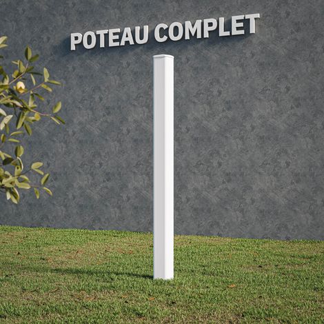 Mon Marché Déco – Poteau pour clôture PVC 180 cm – Résistant aux intempéries – Installation facile sur muret ou sol bétonné – Accessoires inclus